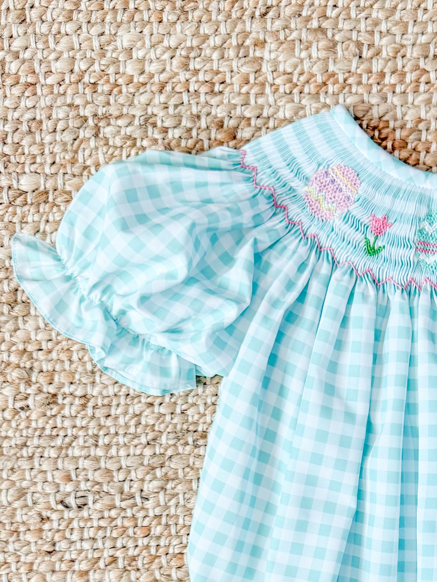 Easter Egg and Tulips Smocked Dress
