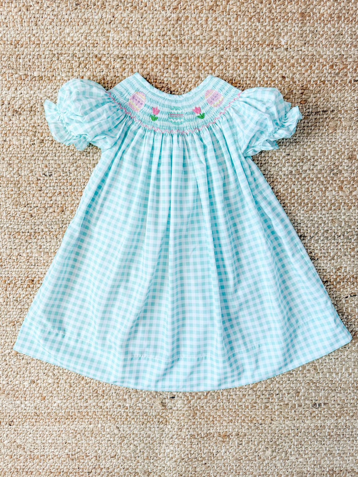 Easter Egg and Tulips Smocked Dress