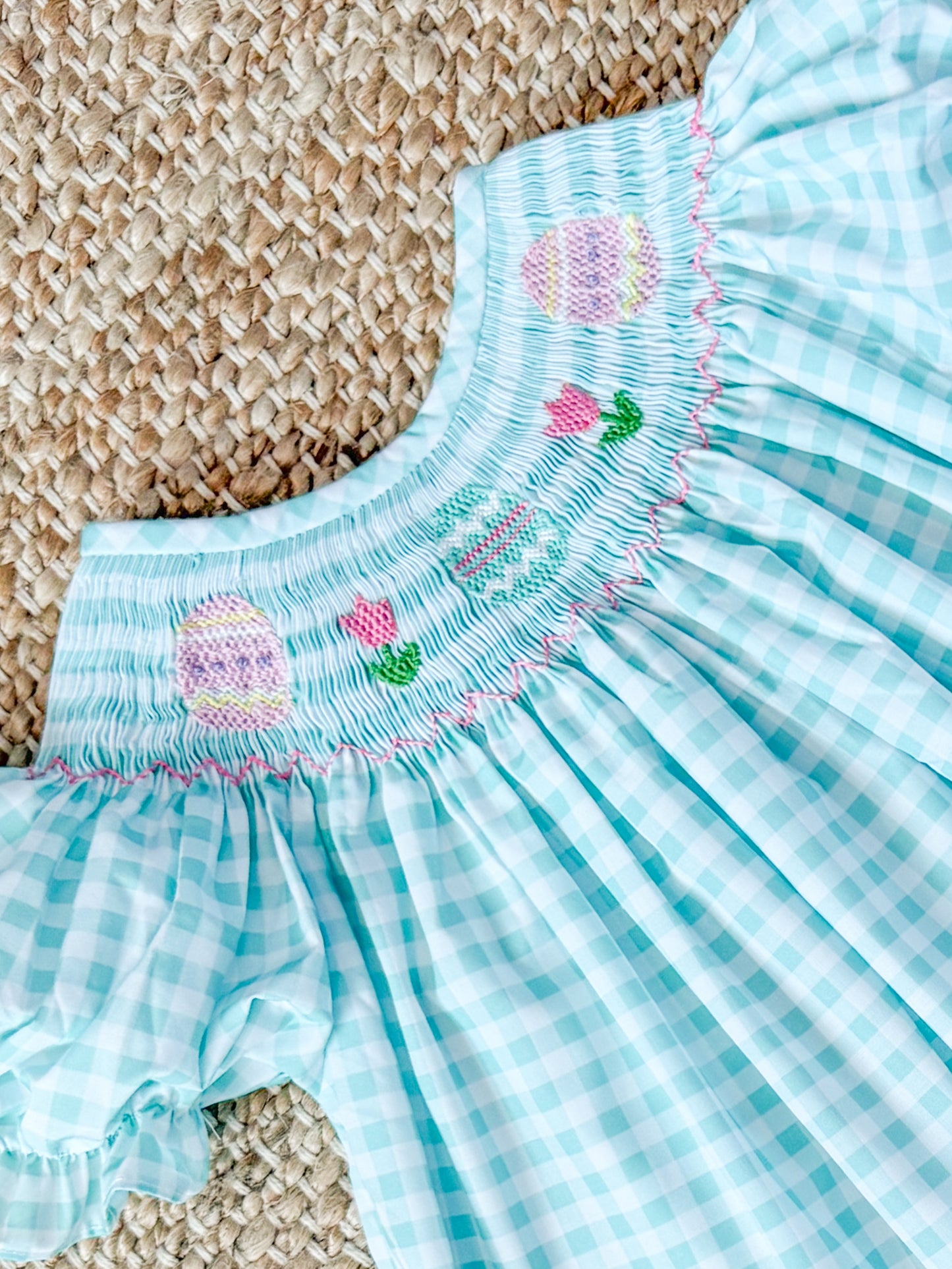 Easter Egg and Tulips Smocked Dress