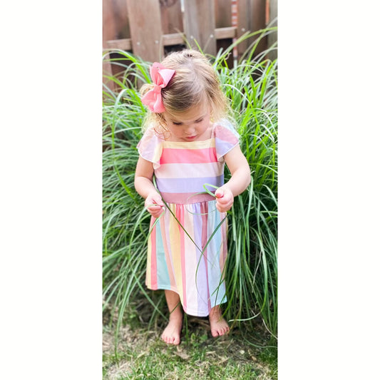 Rainbow Sherbert Striped Dress