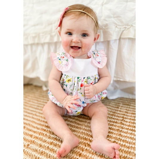 Hand Crafted Wildflower Ruffle Romper