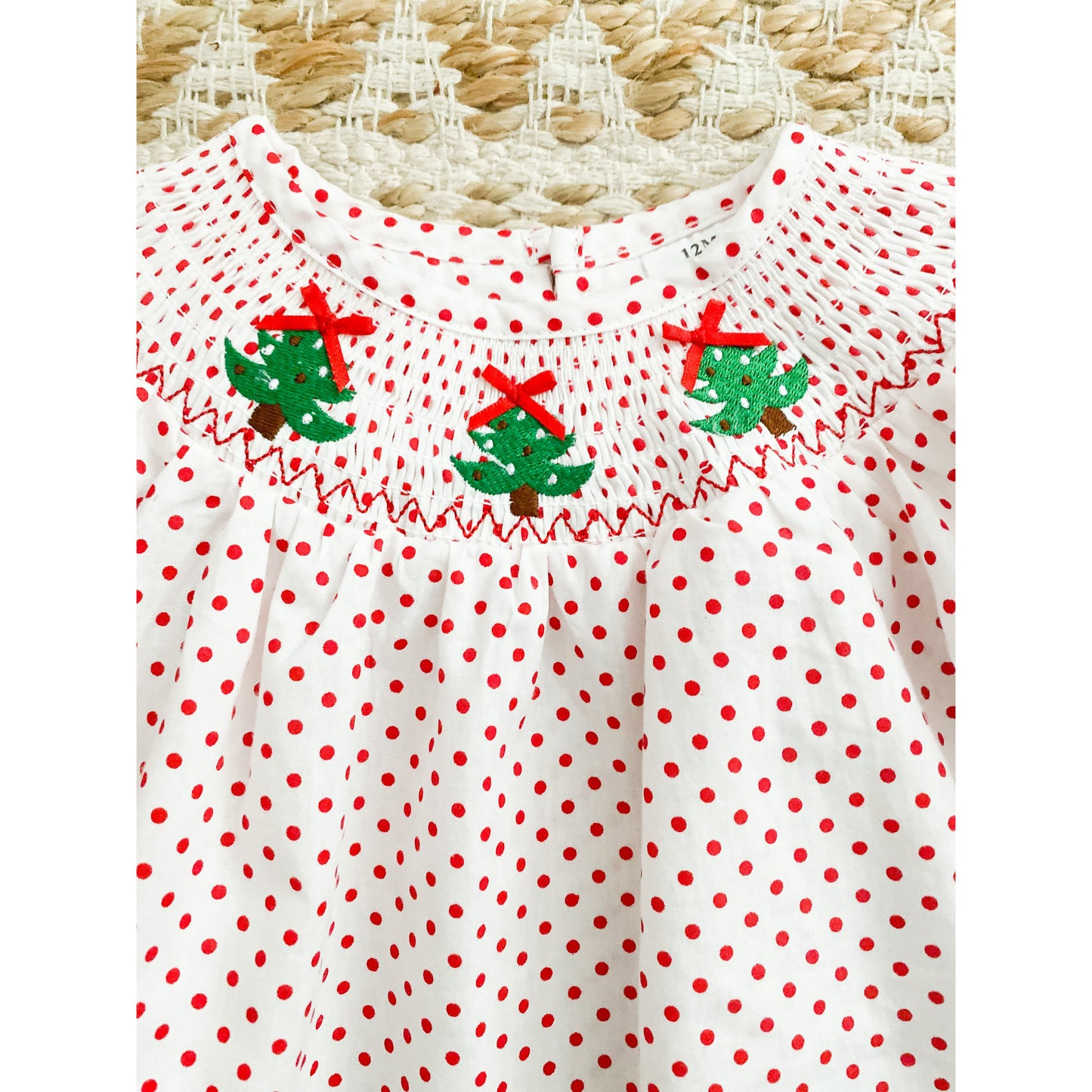 Christmas Tree Polka Dot Smock