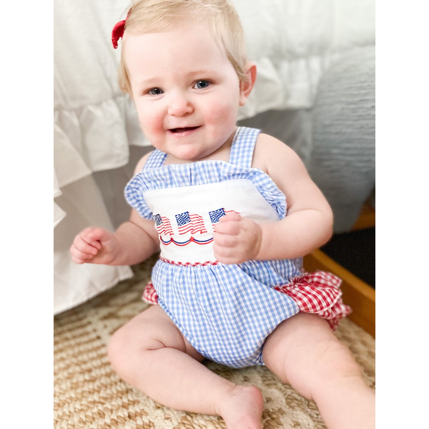 Stars and Stripes Flag Jumpsuit with Ruffles