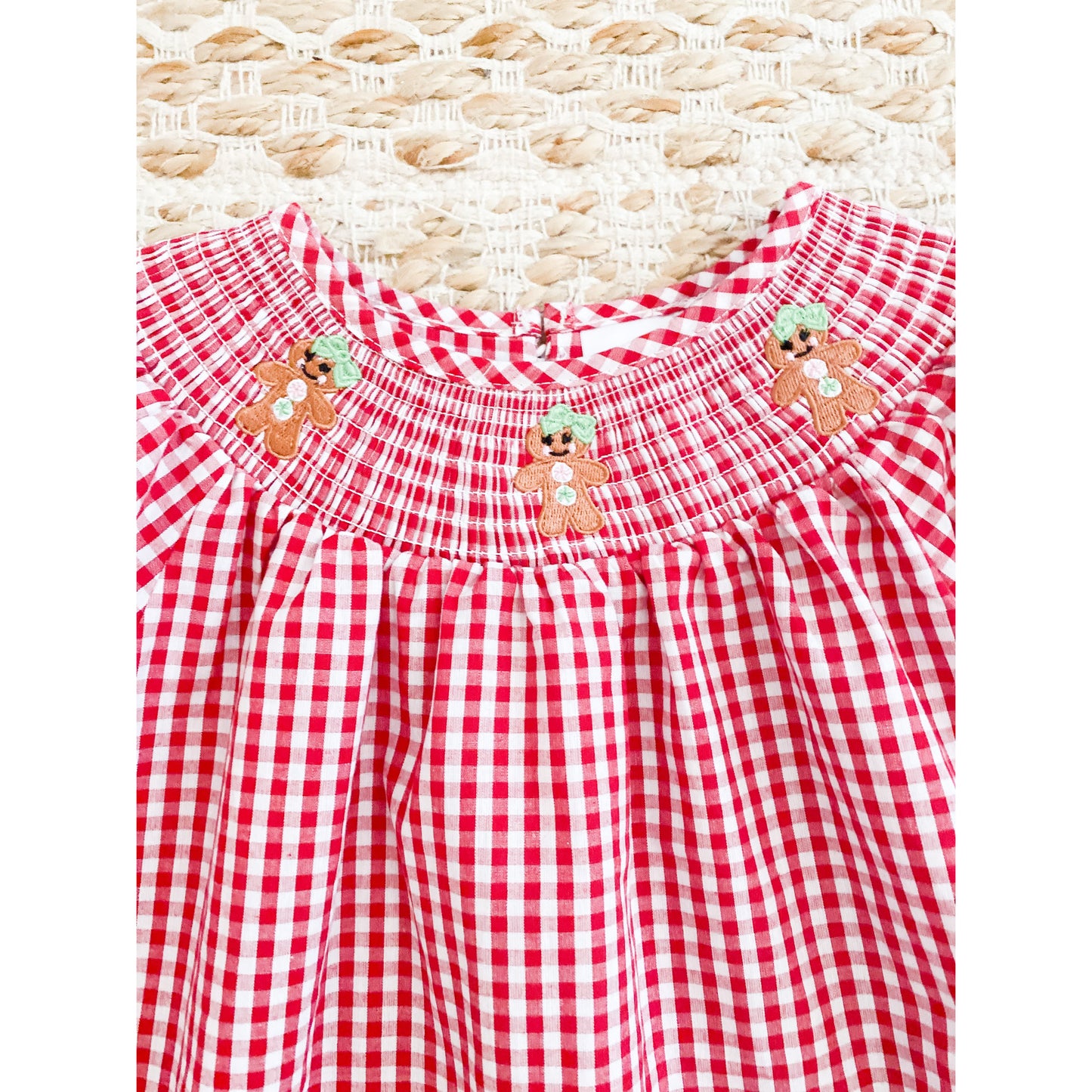 Red Gingerbread Christmas Smock